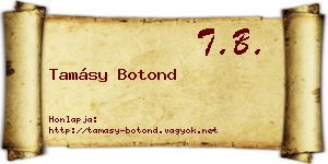 Tamásy Botond névjegykártya